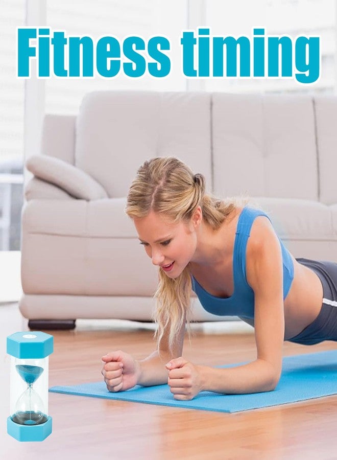 CartHome ساعة رملية، ساعة رملية سداسية الشكل، لون أزرق فاتح، 130 × 60 مم، ساعة رملية للأطفال، ساعة رملية مؤقتة للاستخدام المنزلي والمكتبي - Image 4